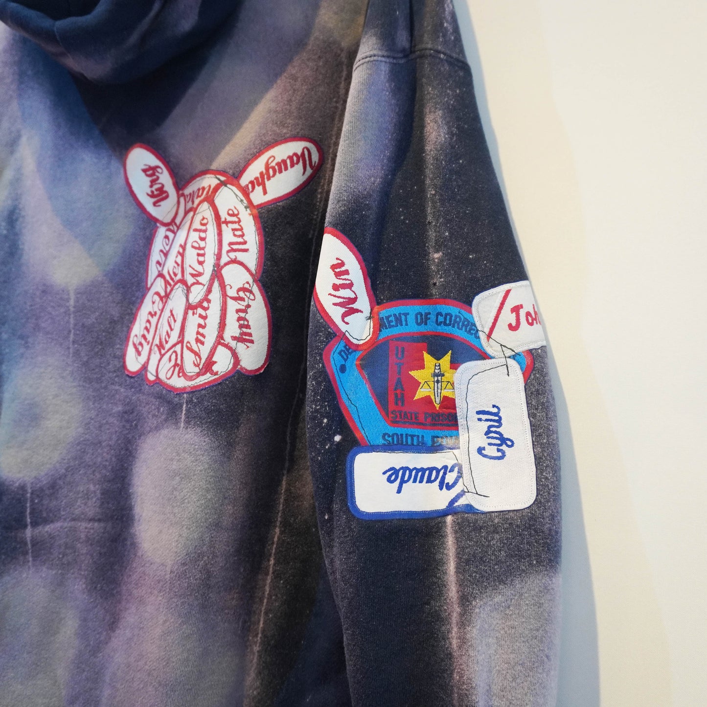 HAND DYED SKO PATCH HOODIE (L)