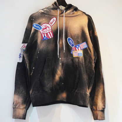 HAND DYED SKO PATCH HOODIE (L)