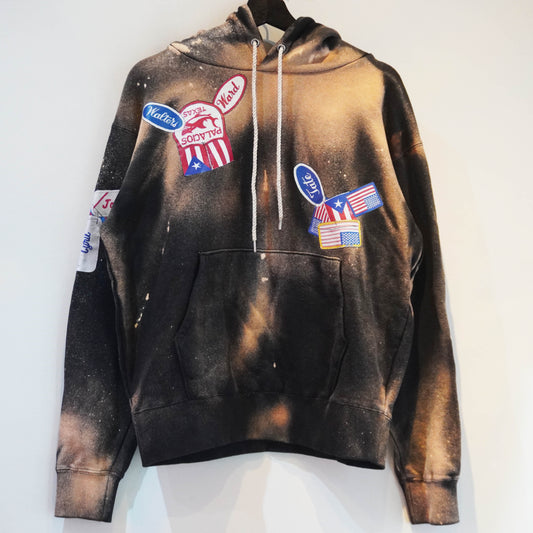 HAND DYED SKO PATCH HOODIE (L)