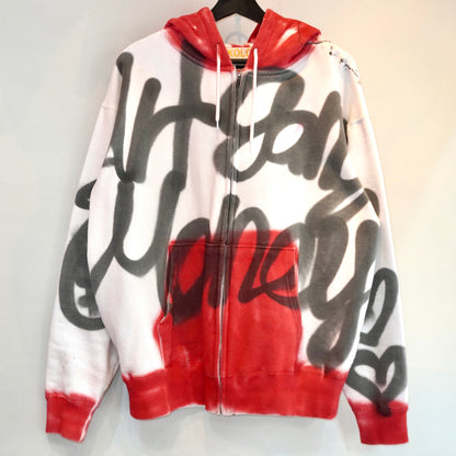 SKOLOCT SPRAY PAINTED ZIP HOODIE (XL)