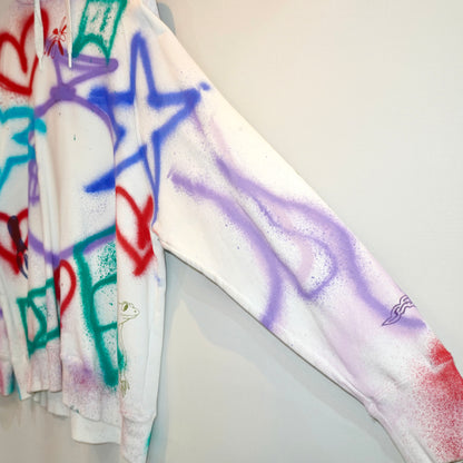 SKOLOCT SPRAY PAINTED REWORKED DICE HOODIE (M)