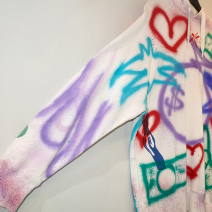 SKOLOCT SPRAY PAINTED REWORKED DICE HOODIE (M)