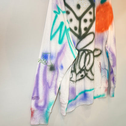 SKOLOCT SPRAY PAINTED REWORKED DICE HOODIE (M)