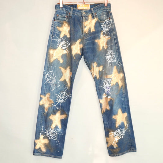 SKOLOCT SPRAY PAINTED JEANS - 30