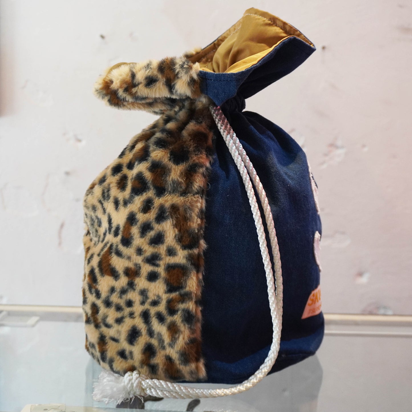 SKOLOCT MONEY BAG - NAVY (LEOPARD)