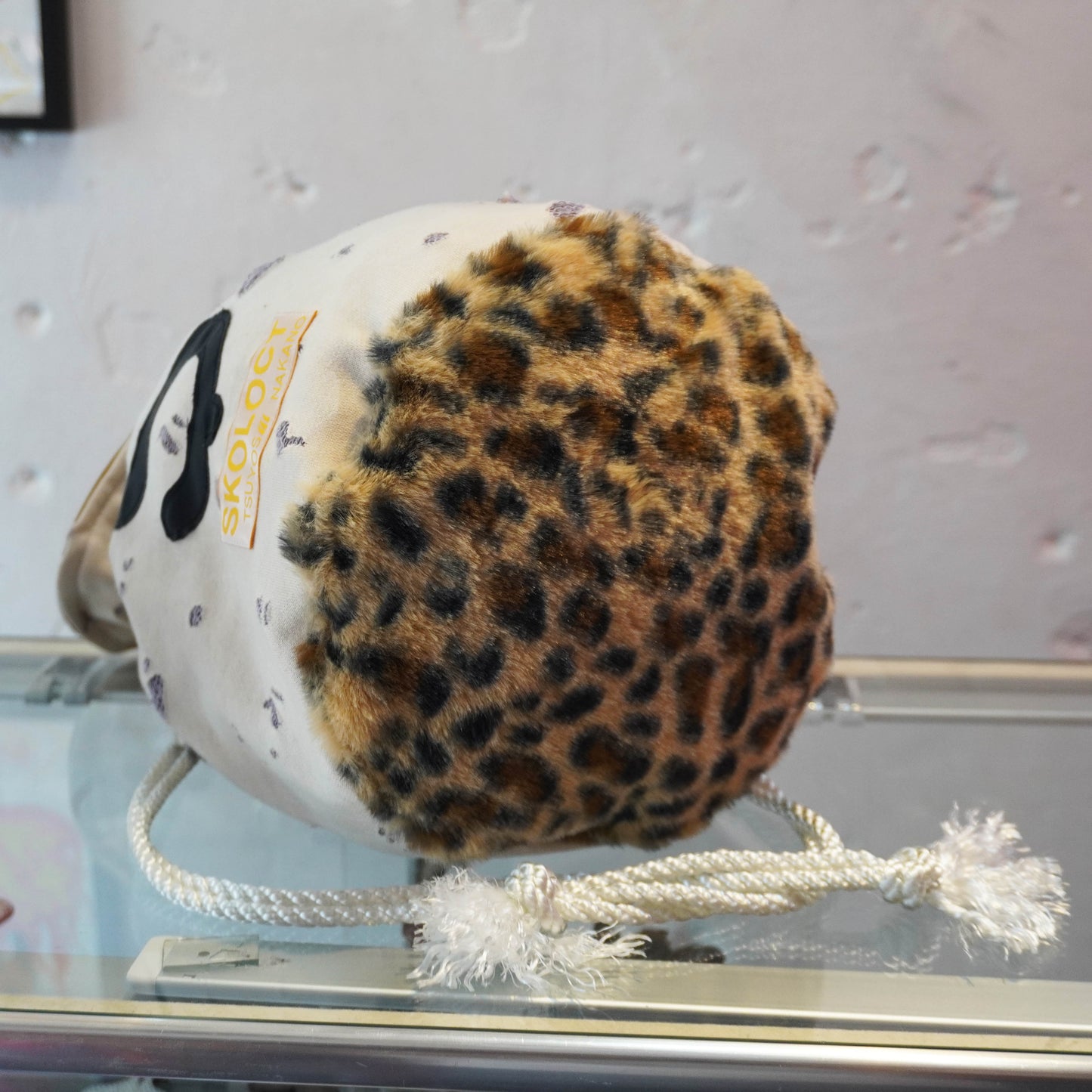 SKOLOCT DISTRESSED MONEY BAG - WHITE (LEOPARD)