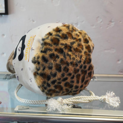 SKOLOCT DISTRESSED MONEY BAG - WHITE (LEOPARD)