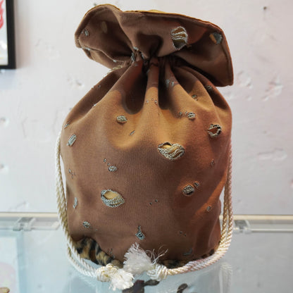 SKOLOCT DISTRESSED MONEY BAG - BROWN (LEOPARD)