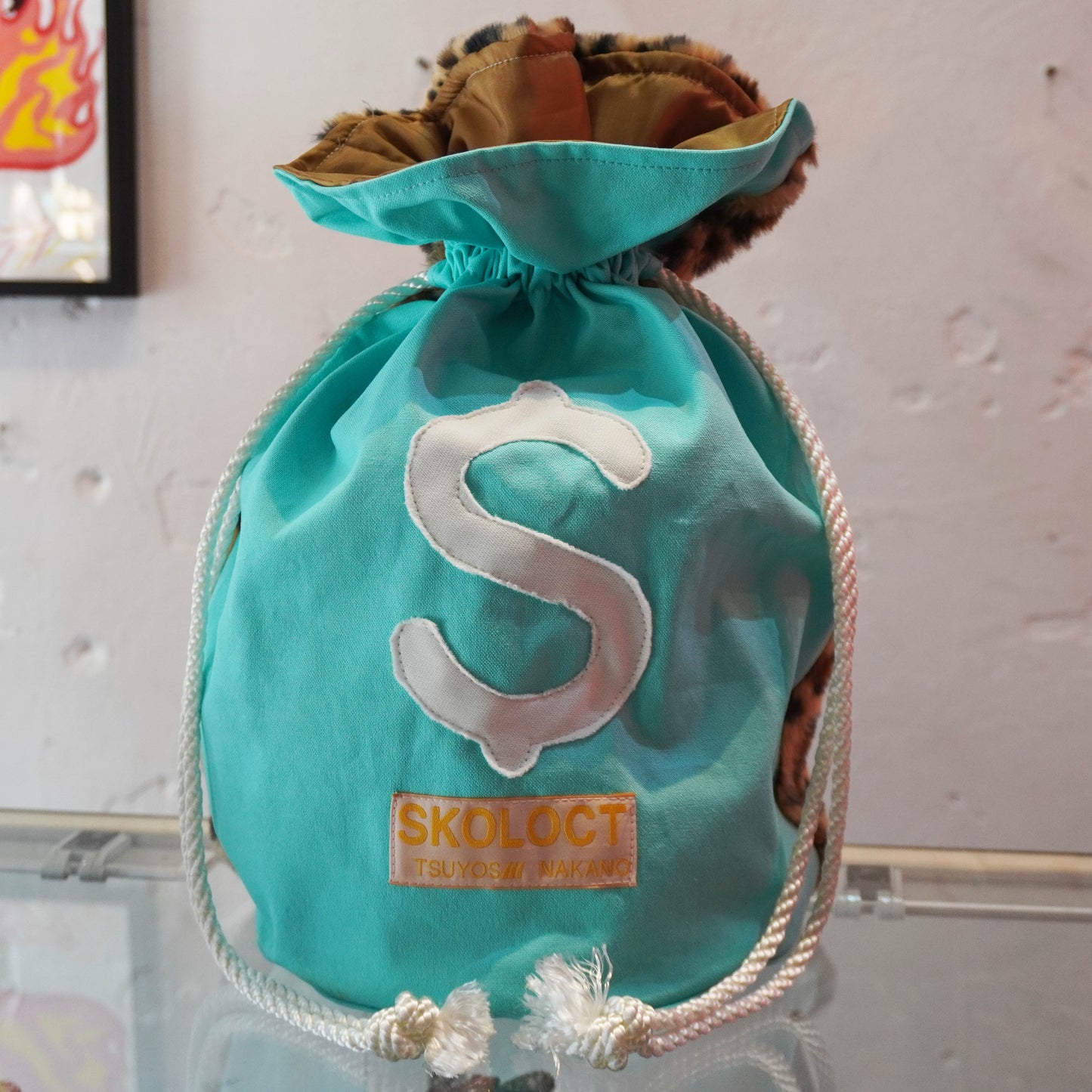 SKOLOCT MONEY BAG - TURQUOSE (LEOPARD)