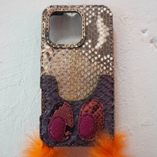 LEATHER PHONE CASE PYTHON - iPhone 16 PRO MAX
