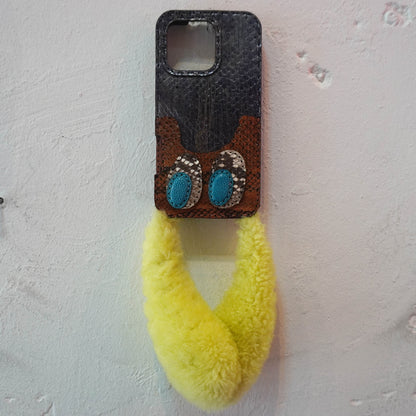 LEATHER PHONE CASE PYTHON - iPhone 16 PRO MAX