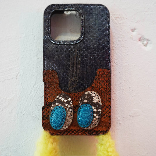 LEATHER PHONE CASE PYTHON - iPhone 16 PRO MAX