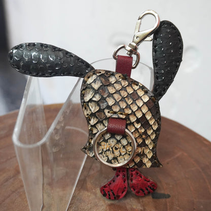 LEATHER KEYCHAIN "UZI" - PYTHON