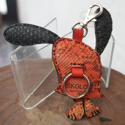 LEATHER KEYCHAIN "UZI" - PYTHON