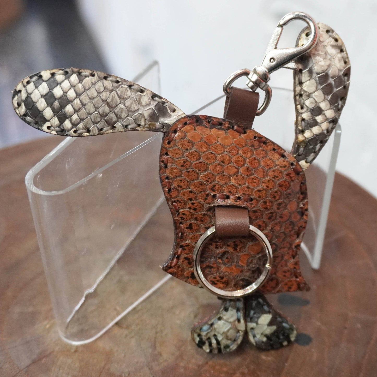 LEATHER KEYCHAIN "UZI" - PYTHON