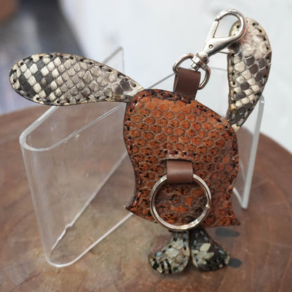 LEATHER KEYCHAIN "UZI" - PYTHON