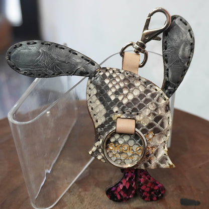 LEATHER KEYCHAIN "UZI" - PYTHON