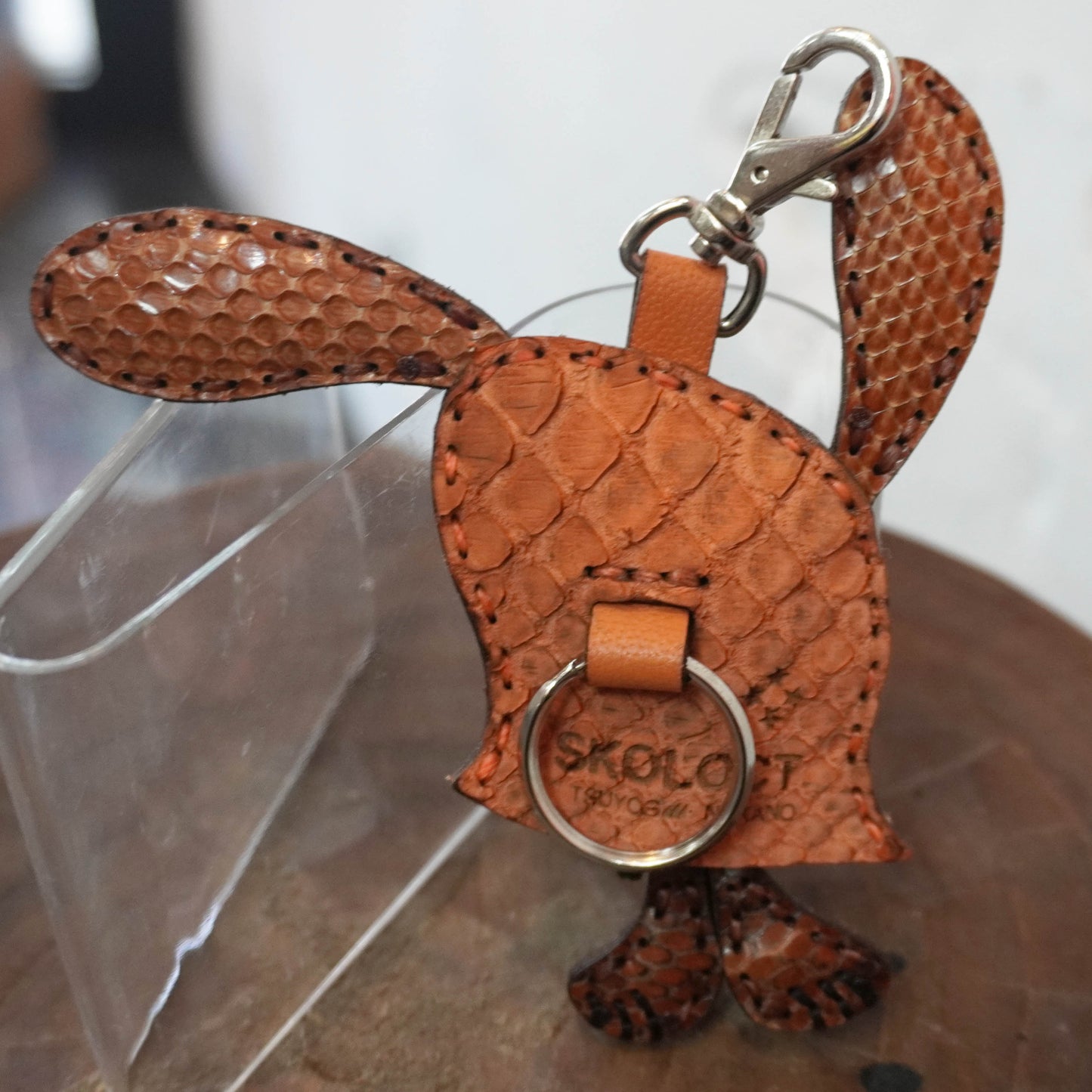 LEATHER KEYCHAIN "UZI" - PYTHON