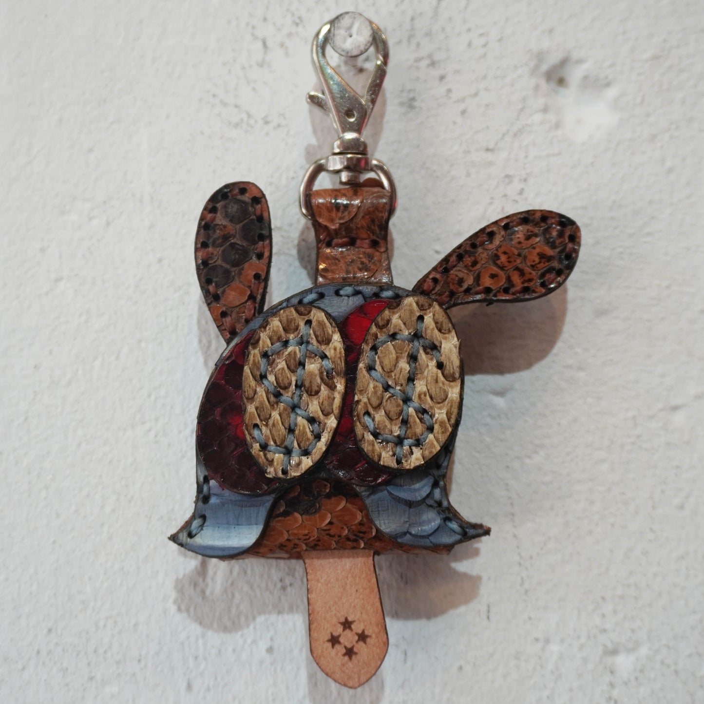 LEATHER KEY COVER - DOLLAR EYES/PYTHON