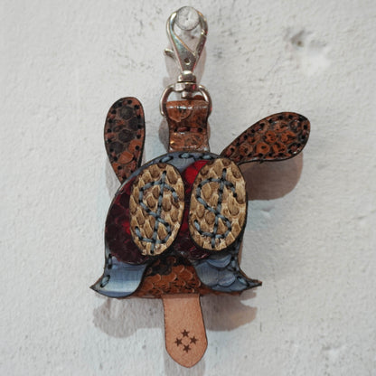 LEATHER KEY COVER - DOLLAR EYES/PYTHON