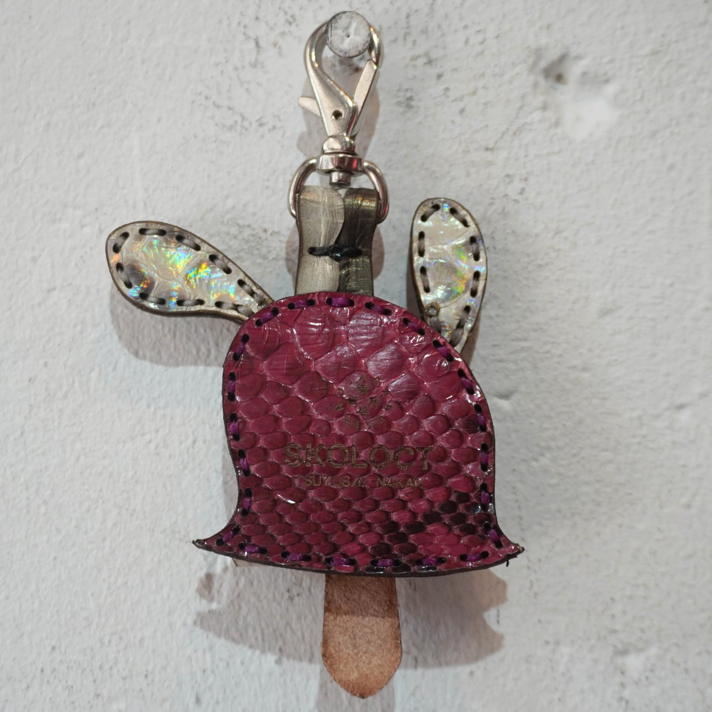 LEATHER KEY COVER - DOLLAR EYES/PYTHON