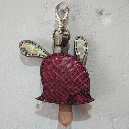 LEATHER KEY COVER - DOLLAR EYES/PYTHON