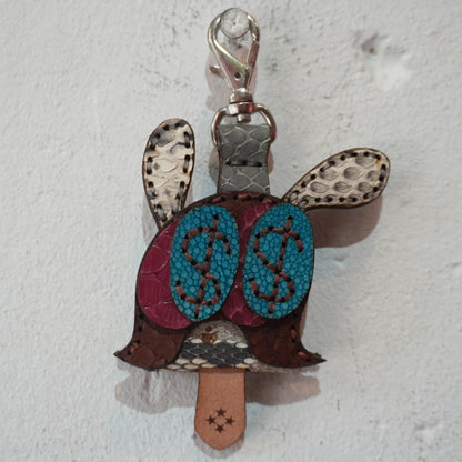 LEATHER KEY COVER - DOLLAR EYES/PYTHON