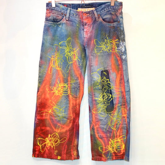 SKOLOCT SPRAY PAINTED JEANS - 30