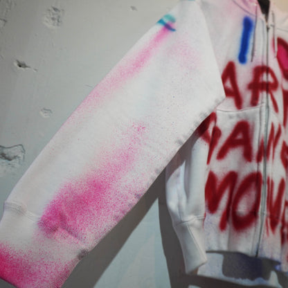 SKOLOCT SPRAY PAINTED ZIP HOODIE (S)