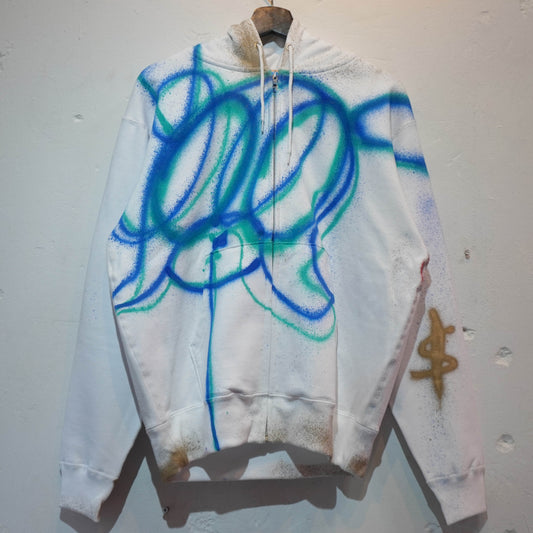 SKOLOCT SPRAY PAINTED ZIP HOODIE (M)
