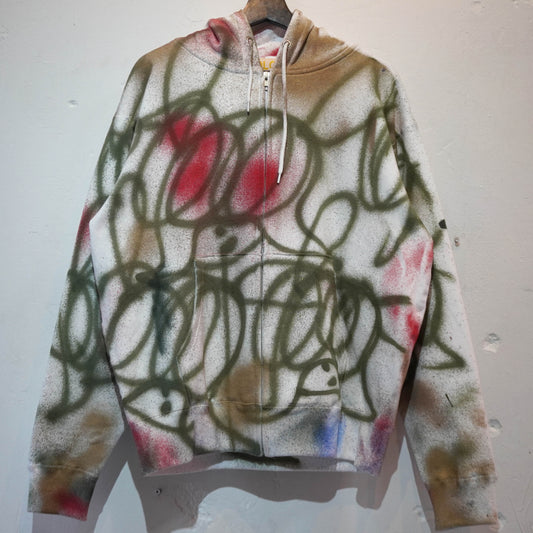 SKOLOCT SPRAY PAINTED ZIP HOODIE (L)