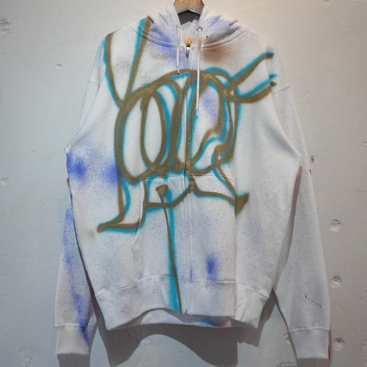 SKOLOCT SPRAY PAINTED ZIP HOODIE (XL)