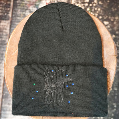 SKOLOCT UZI EMBROIDERED BEANIE (RHINESTONE)