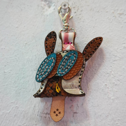 LEATHER KEY COVER - SPIRAL EYES/PYTHON