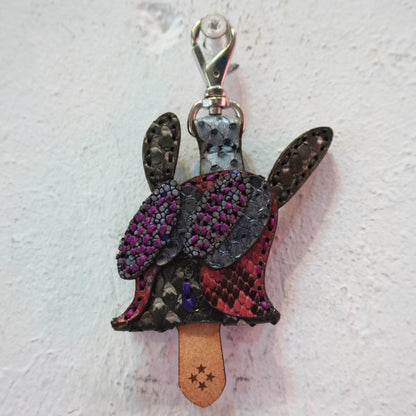 LEATHER KEY COVER - SPIRAL EYES/PYTHON