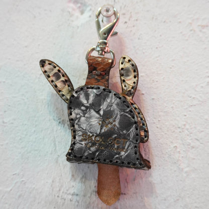 LEATHER KEY COVER - SPIRAL EYES/PYTHON