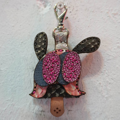 LEATHER KEY COVER - DOLLAR EYES/PYTHON