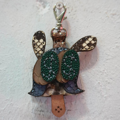 LEATHER KEY COVER - DOLLAR EYES/PYTHON