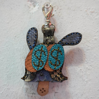 LEATHER KEY COVER - DOLLAR EYES/PYTHON