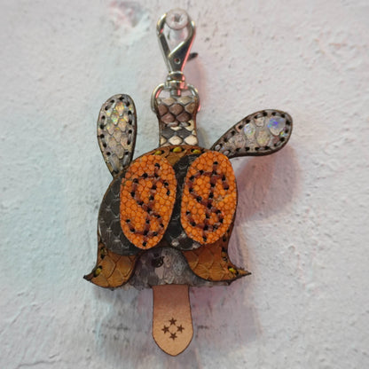 LEATHER KEY COVER - DOLLAR EYES/PYTHON