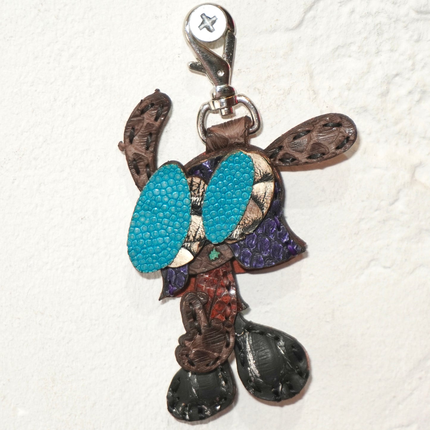 LEATHER KEYCHAIN "FINGER" - PYTHON