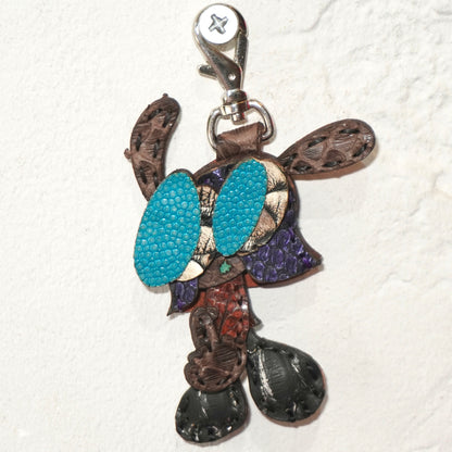 LEATHER KEYCHAIN "FINGER" - PYTHON