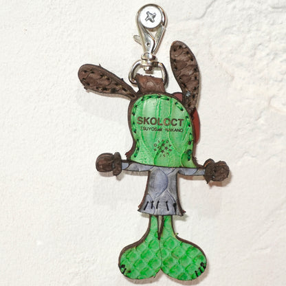 LEATHER KEYCHAIN "CROSS" - PYTHON