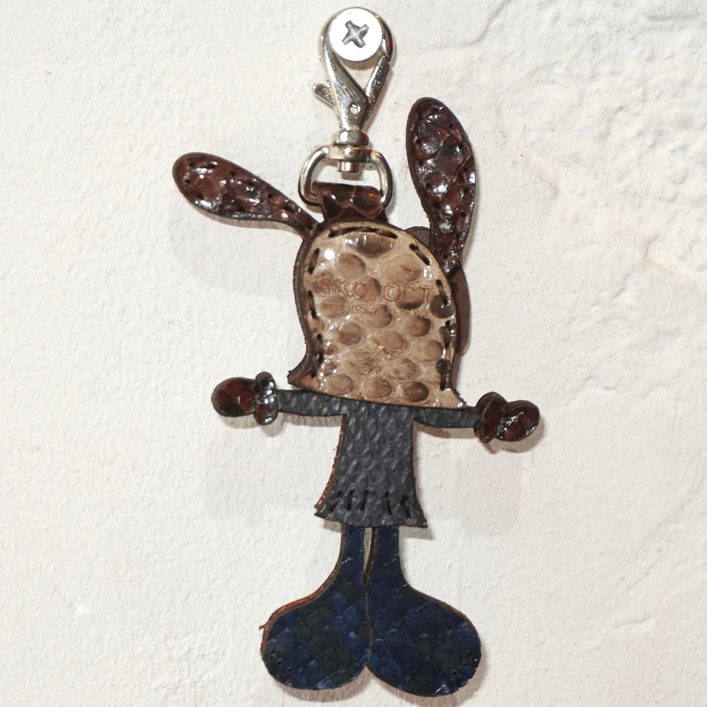 LEATHER KEYCHAIN "CROSS" - PYTHON