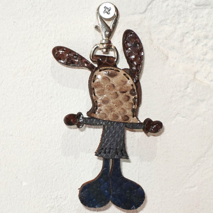 LEATHER KEYCHAIN "CROSS" - PYTHON