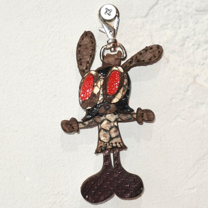 LEATHER KEYCHAIN "CROSS" - PYTHON