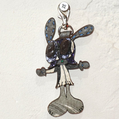 LEATHER KEYCHAIN "CROSS" - PYTHON