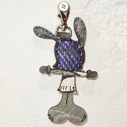 LEATHER KEYCHAIN "CROSS" - PYTHON