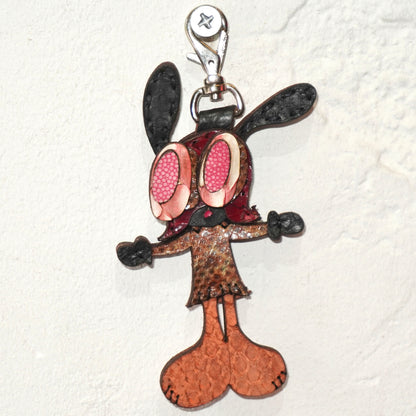 LEATHER KEYCHAIN "CROSS" - PYTHON