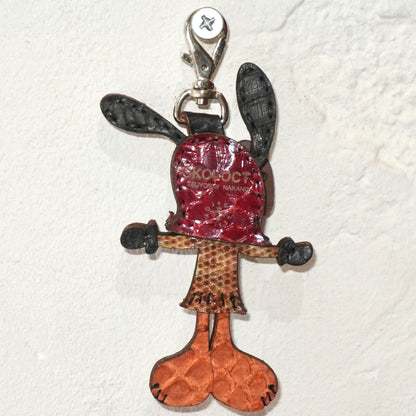 LEATHER KEYCHAIN "CROSS" - PYTHON